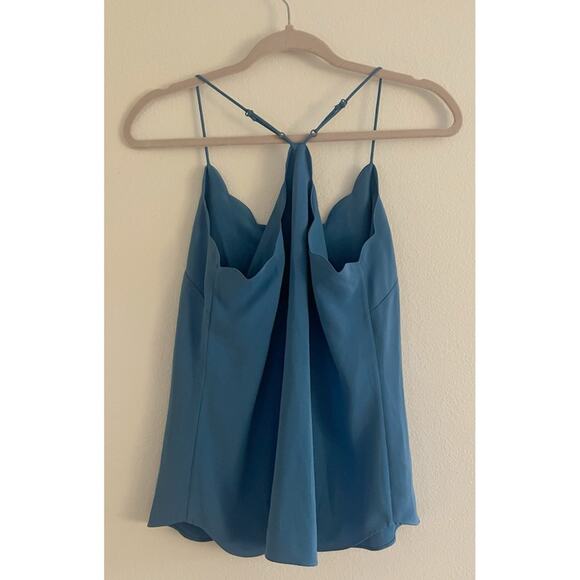 J. Crew Blue Scallop Neckline Racerback Tank Size 0 - Picture 2 of 8